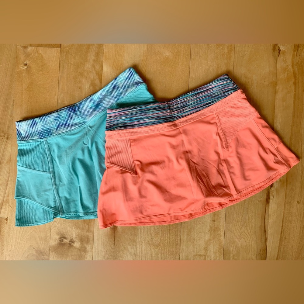 Athleta Girl Tennis Skirts/Skorts - Coral & Turquoise (Size M/8-10)